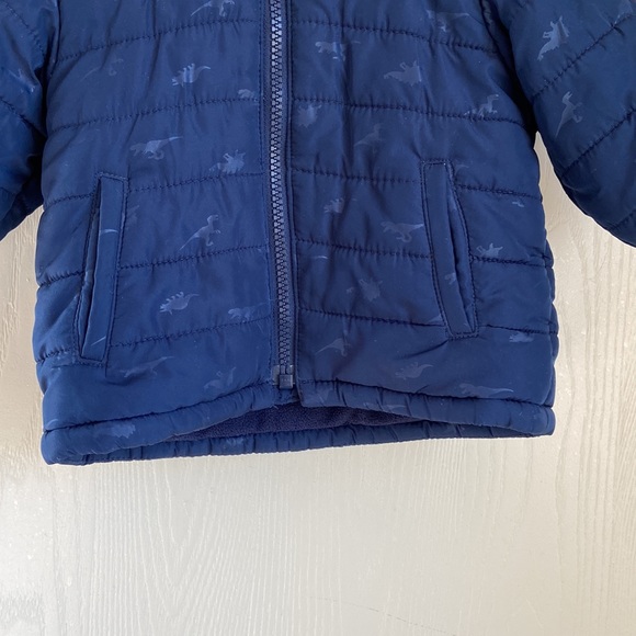 Baby GAP Navy Blue Dinosaur Puffer Winter Coat - Picture 5 of 8